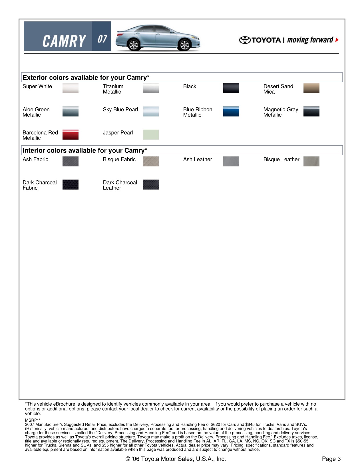 2007 Toyota Camry Brochure Page 13